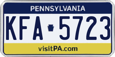 PA license plate KFA5723
