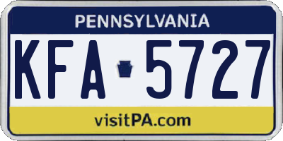 PA license plate KFA5727