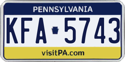 PA license plate KFA5743