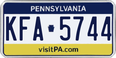PA license plate KFA5744