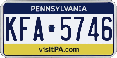 PA license plate KFA5746