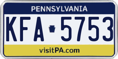 PA license plate KFA5753