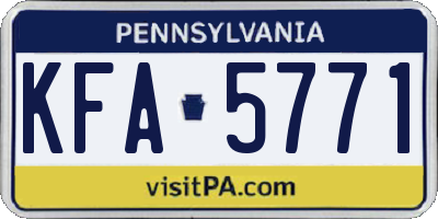 PA license plate KFA5771