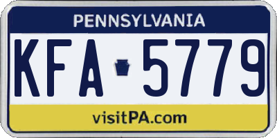 PA license plate KFA5779