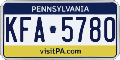 PA license plate KFA5780