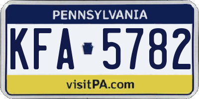 PA license plate KFA5782