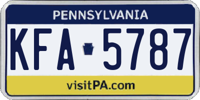 PA license plate KFA5787