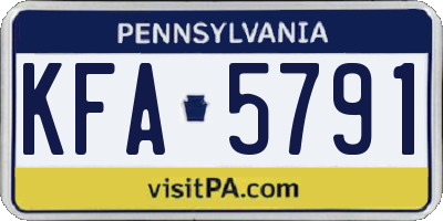 PA license plate KFA5791