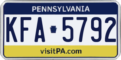 PA license plate KFA5792
