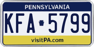 PA license plate KFA5799