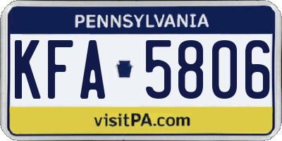 PA license plate KFA5806