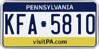 PA license plate KFA5810