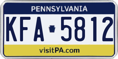 PA license plate KFA5812