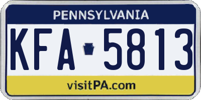 PA license plate KFA5813