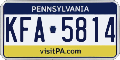 PA license plate KFA5814