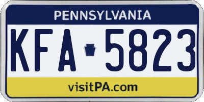 PA license plate KFA5823