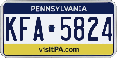 PA license plate KFA5824