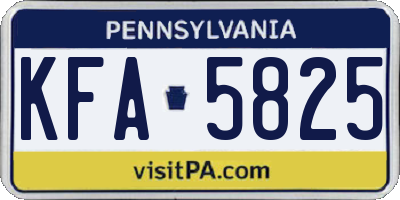 PA license plate KFA5825