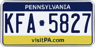 PA license plate KFA5827