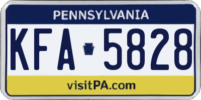 PA license plate KFA5828