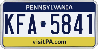 PA license plate KFA5841