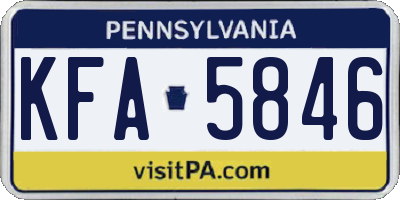 PA license plate KFA5846