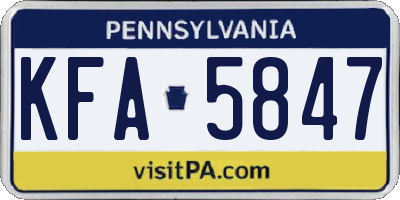 PA license plate KFA5847
