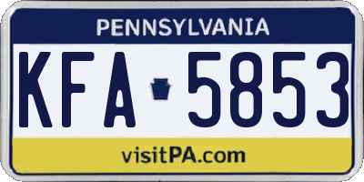 PA license plate KFA5853