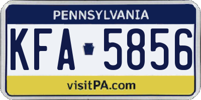 PA license plate KFA5856