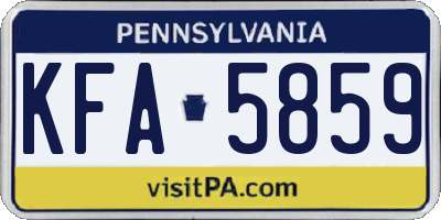 PA license plate KFA5859
