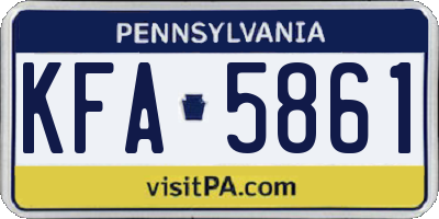PA license plate KFA5861