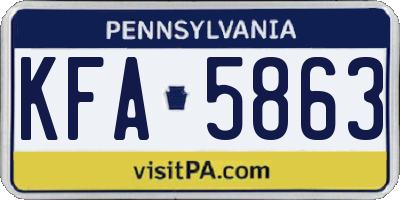 PA license plate KFA5863
