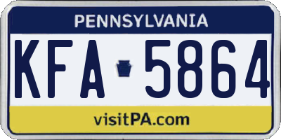 PA license plate KFA5864