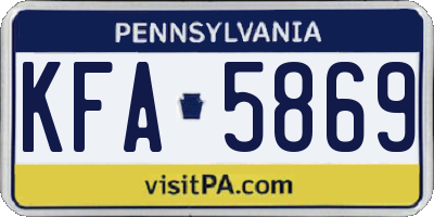 PA license plate KFA5869