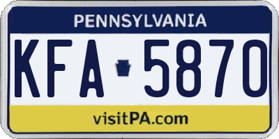 PA license plate KFA5870