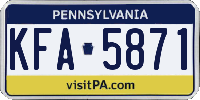 PA license plate KFA5871