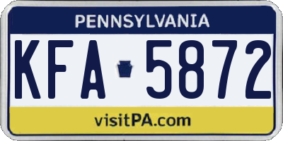 PA license plate KFA5872