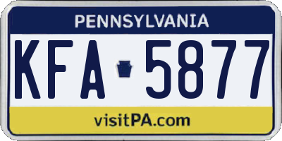 PA license plate KFA5877