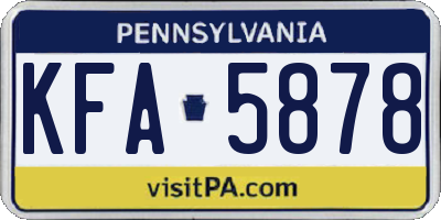 PA license plate KFA5878