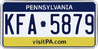 PA license plate KFA5879