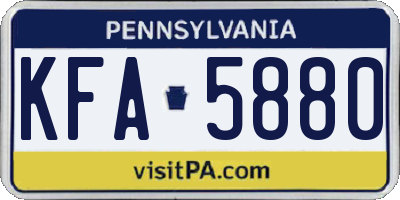 PA license plate KFA5880