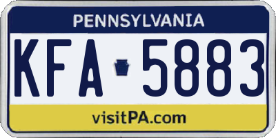 PA license plate KFA5883