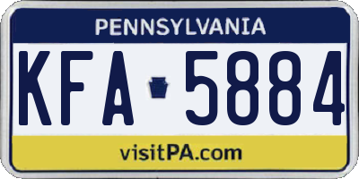 PA license plate KFA5884