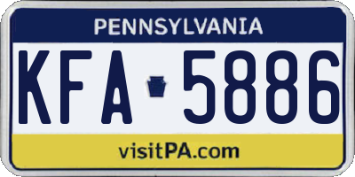 PA license plate KFA5886