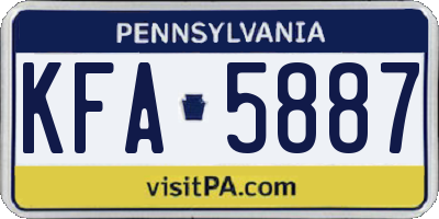 PA license plate KFA5887