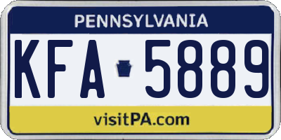PA license plate KFA5889