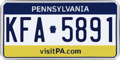 PA license plate KFA5891
