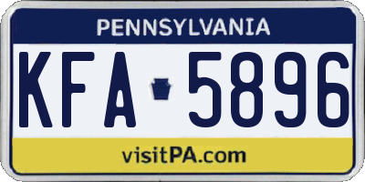 PA license plate KFA5896