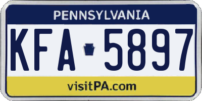 PA license plate KFA5897