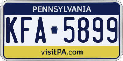 PA license plate KFA5899